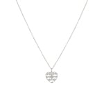 Collier mit Anhänger 925 Silber rhodiniert mit Zirkonia 43cm, Herz