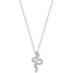 Collier mit Anhänger 925 Silber rhodiniert mit Zirkonia 43cm, Schlange