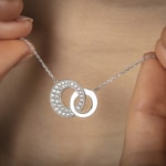 Necklace with Pendant 925 Silver rhodium-plated with Cubic Zirconia 43cm - ACA219Z42