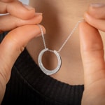 Necklace with Pendant 925 Silver rhodium-plated with Cubic Zirconia 43cm - 332287.1