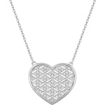Collier 925 Silber rhodiniert Herz mit Zirkonia pavé 43cm - ACA195Z40