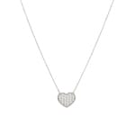 Necklace with Pendant 925 Silver rhodium-plated with Cubic Zirconia 43cm, Heart