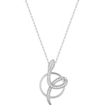 Collier mit Anhänger 925 Silber rhodiniert mit Zirkonia pavé 43cm, Schlange