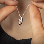 Collier Argent 925 rhodié avec zircone ronde 43cm - 302458.1