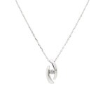 Collier Argent 925 rhodié avec zircone ronde 43cm - 302458.1