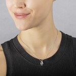 Collier Argent 925 rhodié avec zircone ronde 43cm - 302458.1