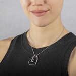 Collier argent 925 rhodié Cœur avec zirconia ronde 43cm - ASC904Z50