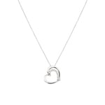 Necklace with Pendant 925 Silver rhodium-plated with round Cubic Zirconia 43cm, Heart