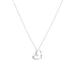 Collier mit Anhänger 925 Silber rhodiniert mit Zirkonia rund 43cm, Herz