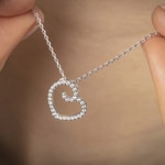 Collier 925 Silber rhodiniert Herz mit Zirkonia rund 43cm - ASCT92Z40