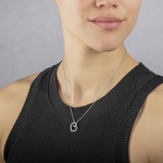 Collier 925 Silber rhodiniert Herz mit Zirkonia rund 43cm - ASCT92Z40