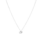 Necklace with Pendant 925 Silver rhodium-plated with round Cubic Zirconia 43cm, Hearts