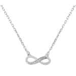 Collier Argent 925 rhodié avec zircones ronde 43cm, Infinity