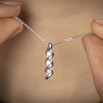 Collier 925 Silber rhodiniert Trilogie mit Zirkonia rund 43cm - ASCH82Z40