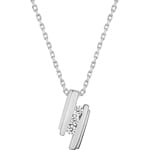 Collier mit Anhänger 925 Silber rhodiniert mit Zirkonia rund 43cm, Trilogie