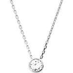 Necklace with Pendant 925 Silver rhodium-plated with round Cubic Zirconia Ø 5mm