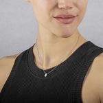 Collier Argent 925 rhodié avec zircone poire 43cm - 332086.1