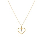 Collier mit Herzanhänger 750/18 K Gelbgold mit Diamant 0.09 ct H/si