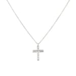 Collier mit Kreuzanhänger 750/18 K Weissgold mit Diamanten 0.14 ct H/si