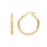 Hoop Earrings 375/9 K Yellow Gold 2.0mm Ø 25mm