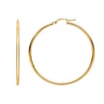 Hoop Earrings 375/9 K Yellow Gold 2.0mm Ø 45mm