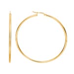 Hoop Earrings 375/9 K Yellow Gold 2.0mm Ø 50mm