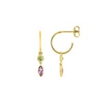 Creolen 375/9 K Gelbgold mit Amethysten & Peridoten - 297302.V0