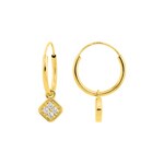 Creolen 375/9 K Gelbgold mit Charms und Zirkonia - 297401.Z0