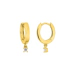 Creolen 375/9 K Gelbgold mit Lab Grown Diamanten 0.05 ct - 9KLGD195Y