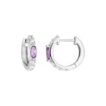 Creolen 375/9 K Weissgold mit Amethysten & Zirkonia - 297509.A1