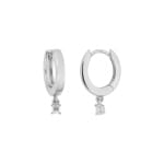 Creolen 375/9 K Weissgold mit Lab Grown Diamanten 0.05 ct