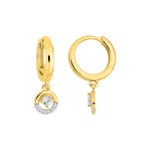 Hoop Earrings 750/18 K Yellow Gold with Cubic Zirconia - 2.7502.Z3
