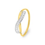 Damenring 375/9 K Gelbgold mit Rhodium & Zirkonia