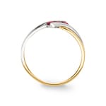 Damenring 750/18 K Gelb-/Weissgold mit 3 Rubinen - IG049BR