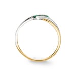 Damenring 750/18 K Gelb-/Weissgold mit 3 Smaragden - IG049BE