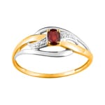 Damenring 750/18 K Gelb-/Weissgold mit Rubin