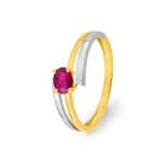 Damenring 750/18 K Gelb-/Weissgold mit Rubin