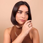 Damenring 750/18 K Gelb-/Weissgold mit Saphir - GI002BS
