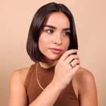 Damenring 750/18 K Gelb-/Weissgold mit Smaragd - GI002BE