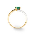 Damenring 750/18 K Gelb-/Weissgold mit Smaragd - GZB23BE