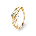 Damenring 750/18 K Gelbgold bicolor - 1.7050.03