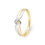 Damenring 750/18 K Gelbgold bicolor - 1.7058.03