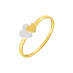 Bague or jaune 750/18 ct bicolore, Cœurs