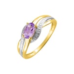 Damenring 750/18 K Gelbgold Bicolor mit Amethyst oval