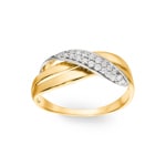Ring 750/18 K Gelbgold bicolor Fantasie mit Zirkonia - 08SK79BZ