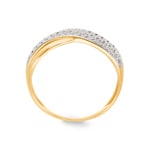 Ring 750/18 K Yellow Gold Two-tone Fantasy with Cubic Zirconia - 1.1203.Z3