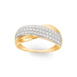 Ring 750/18 K Yellow Gold Two-tone Fantasy with Cubic Zirconia - 1.1203.Z3