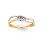 Damenring 750/18 K Gelbgold bicolor mit Zirkonia Trilogie - 08SG31BZ