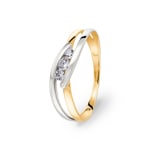 Damenring 750/18 K Gelbgold bicolor mit Zirkonia Trilogie - 08SG31BZ