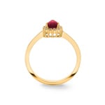 Damenring 750/18 K Gelbgold, Diamanten 0.11 ct H/si & Rubin 0.56 ct - RI-095373-RUB-GG